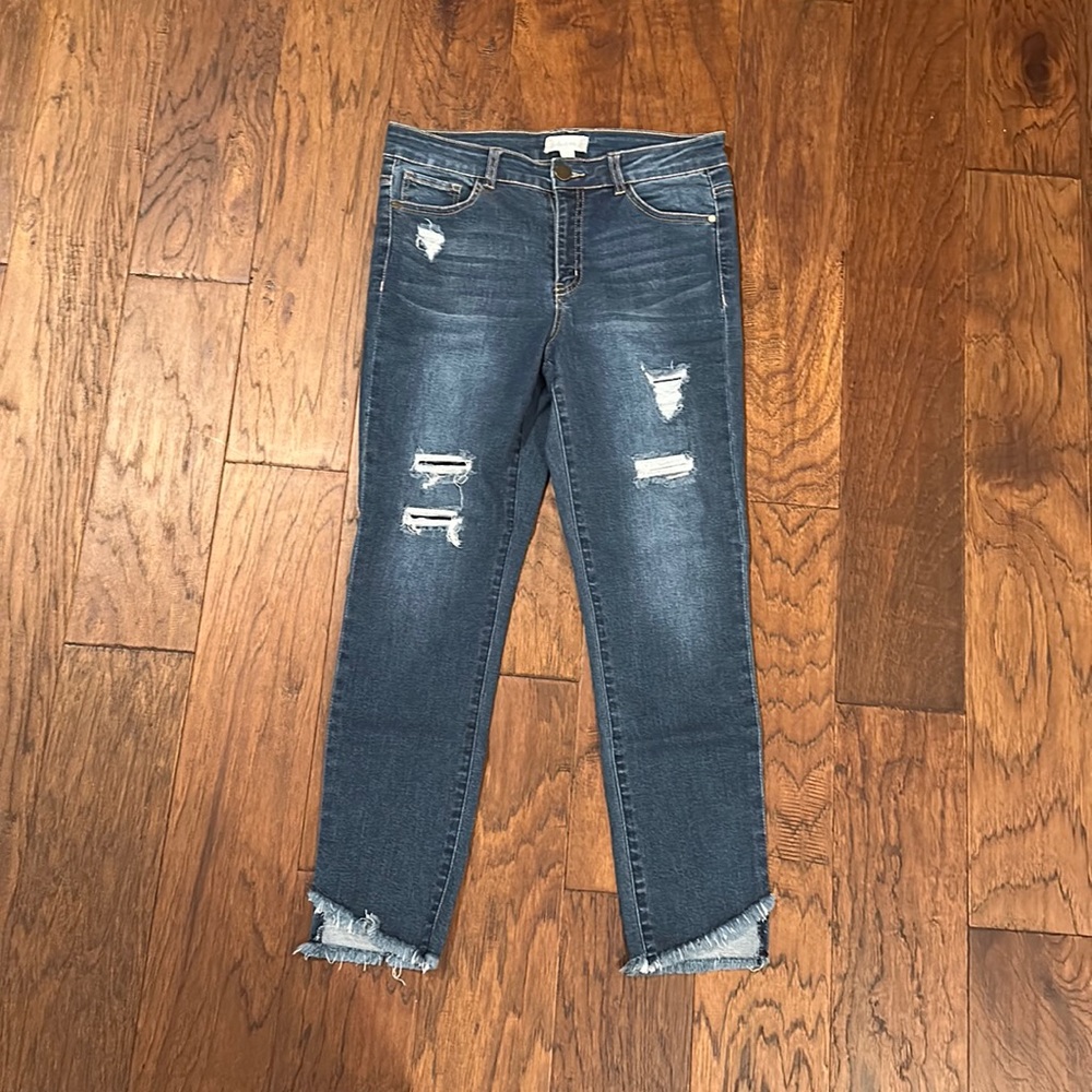 Altar’d State Dark Wash Patched Ripped Jeggings
